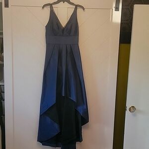 Aidan Mattox Blue Taffeta High-Low Dress (Size 6)